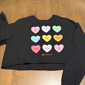 Pure Barre Cropped “Candy Hearts”Sweatshirt
